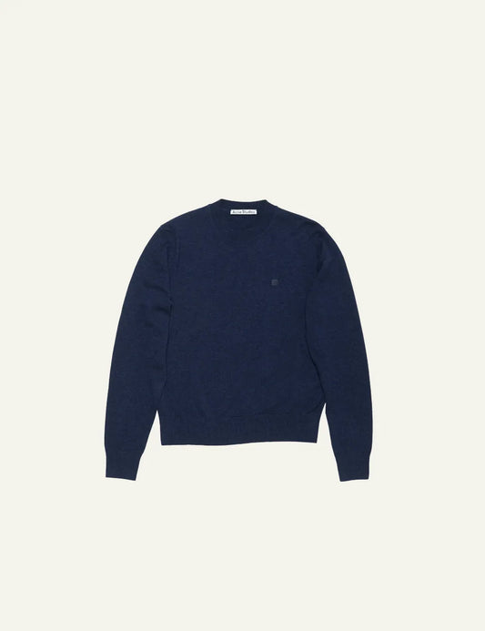 ACNE STUDIOS CREWNECK JUMPER - YAK WOOL NAVY MELANGE