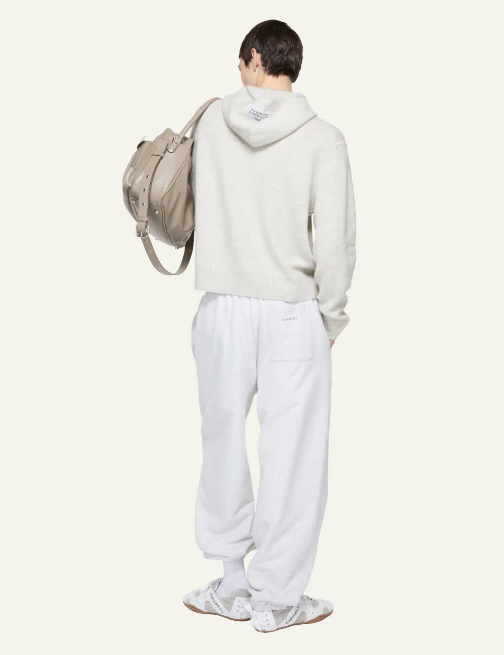 ACNE STUDIOS CASHMERE HOODIE LIGHT GREY MELANGE