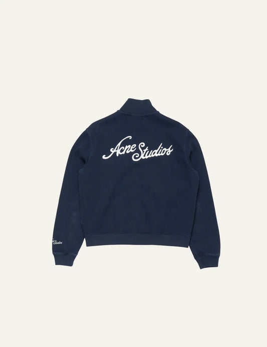 ACNE STUDIOS ZIP-UP SWEATSHIRT DEEP BLUE