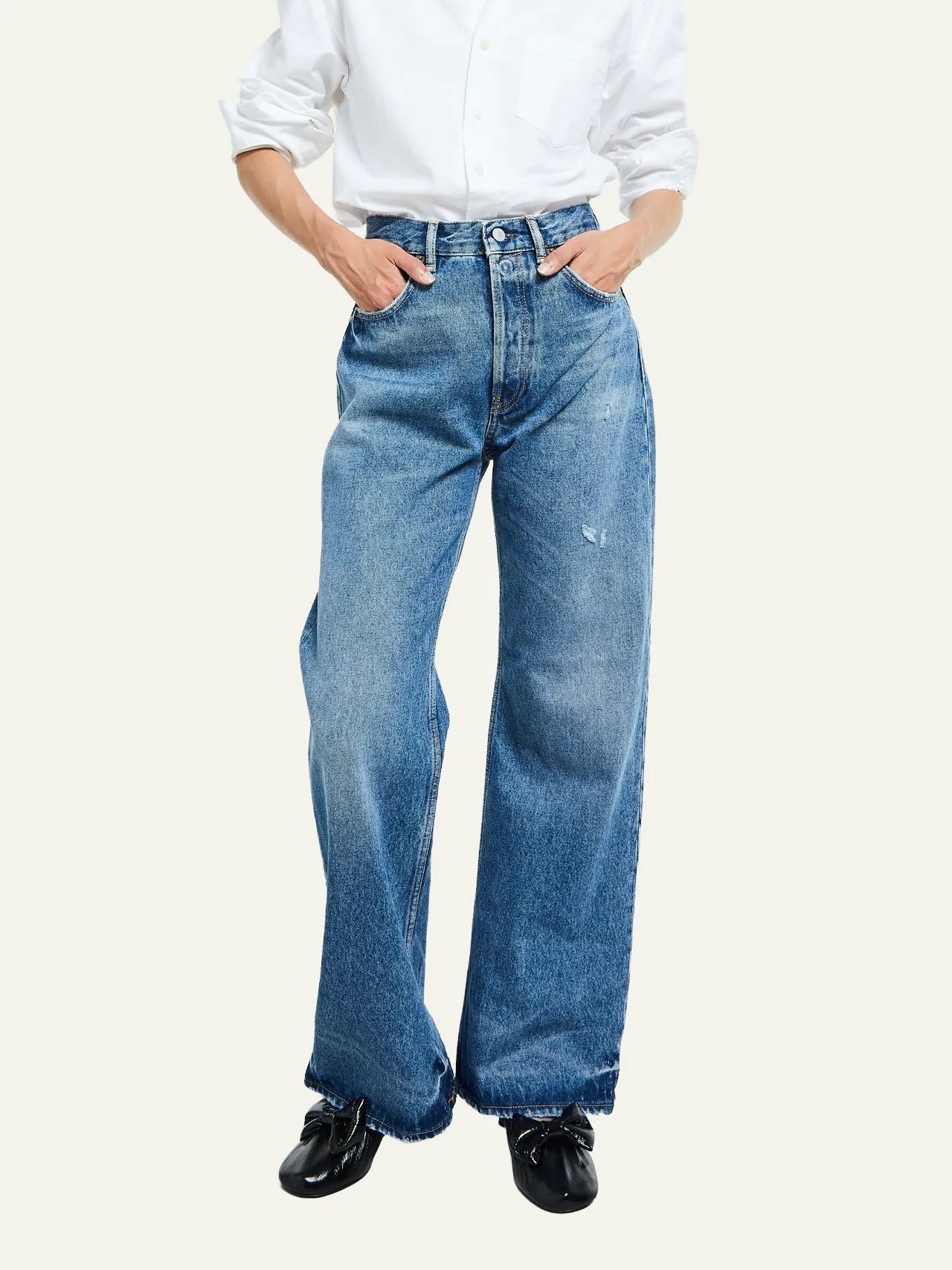 ACNE STUDIOS REGULAR FIT JEANS MID BLUE