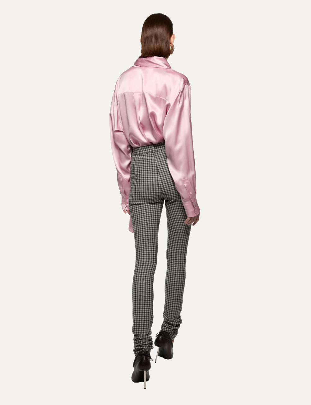 ACNE STUDIOS LAYERED SATIN BLOUSE PASTEL PINK