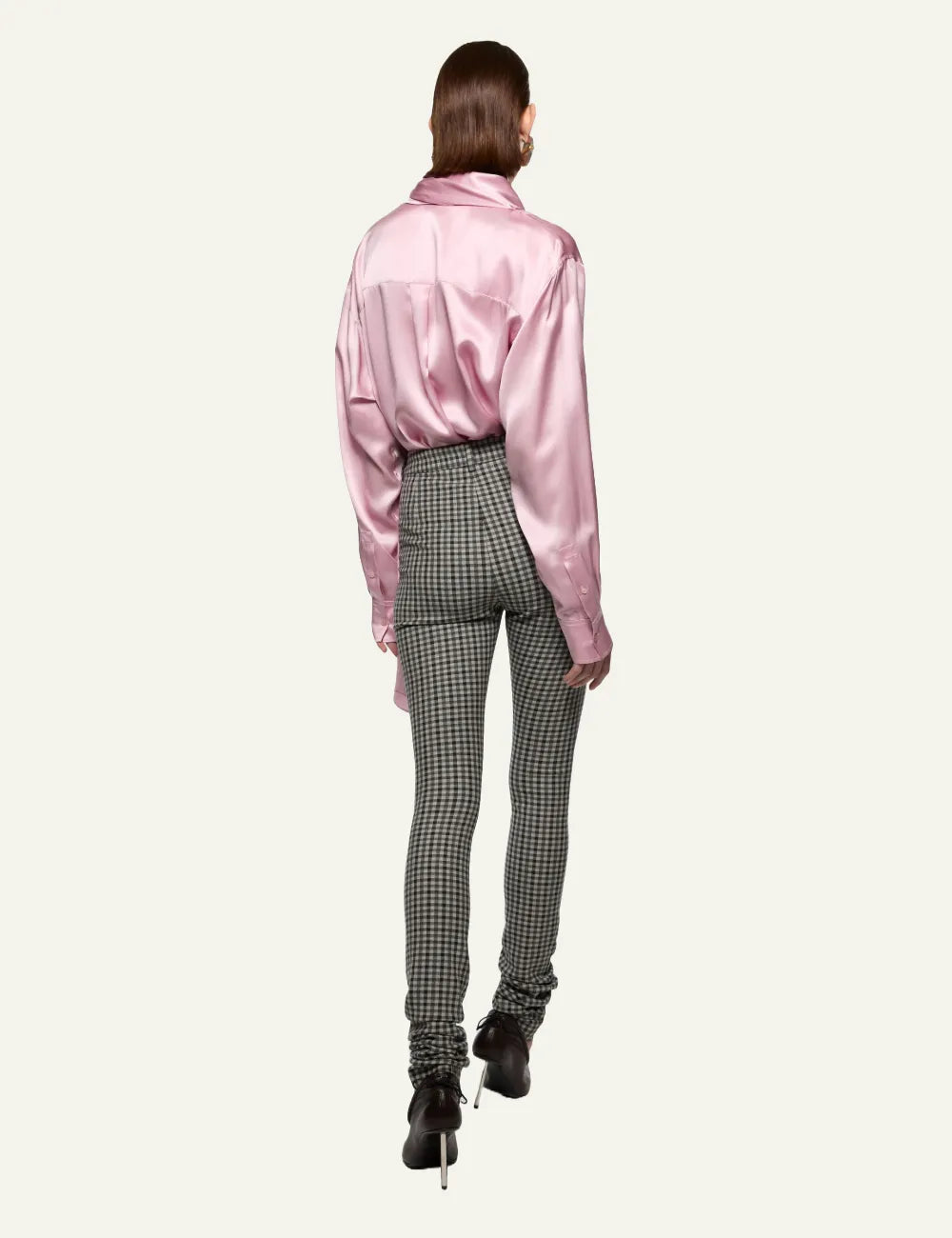 ACNE STUDIOS LAYERED SATIN BLOUSE PASTEL PINK