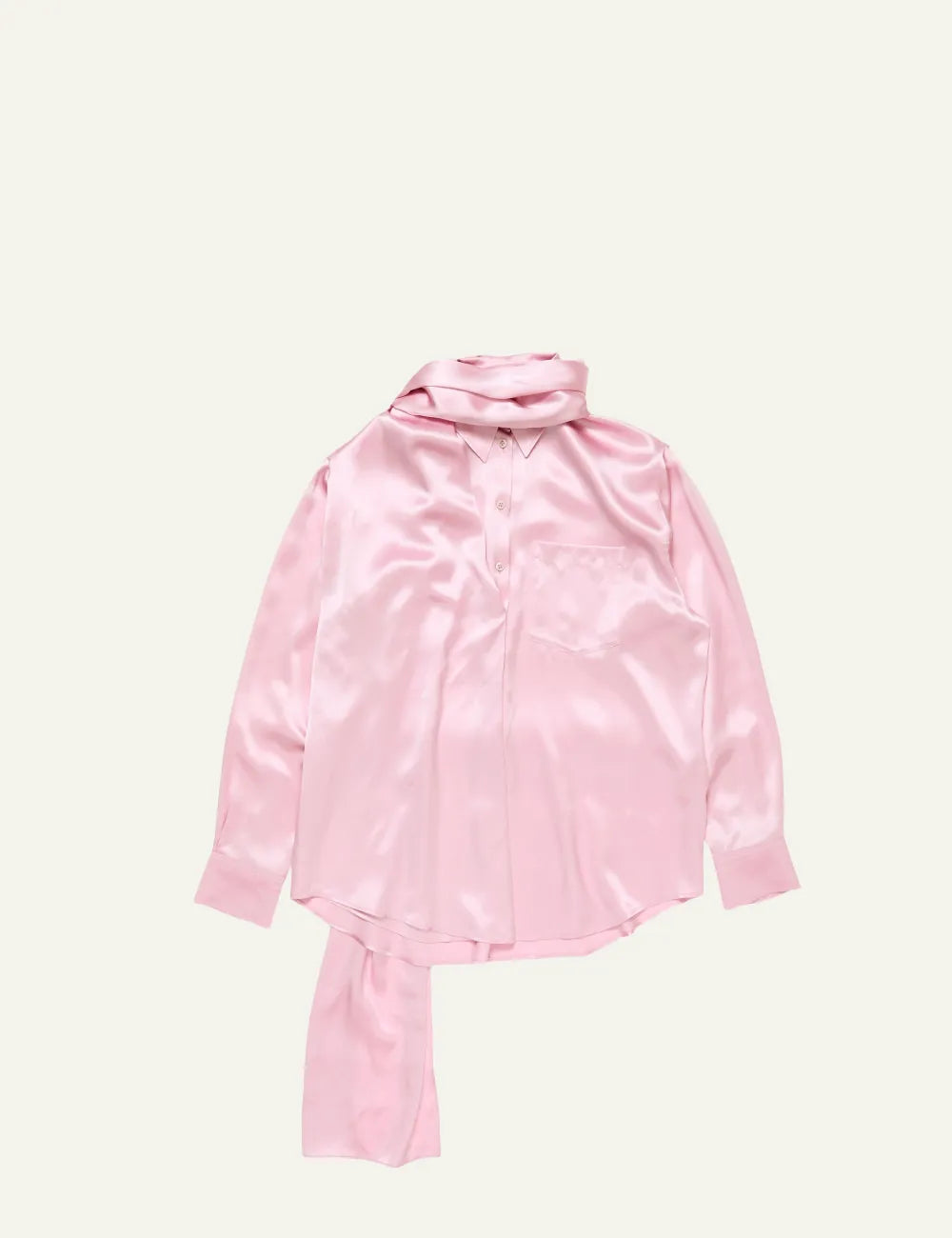 ACNE STUDIOS LAYERED SATIN BLOUSE PASTEL PINK