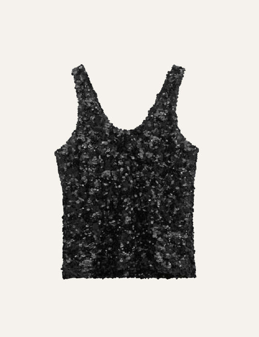 ELEH SEQUIN TOP BLACK