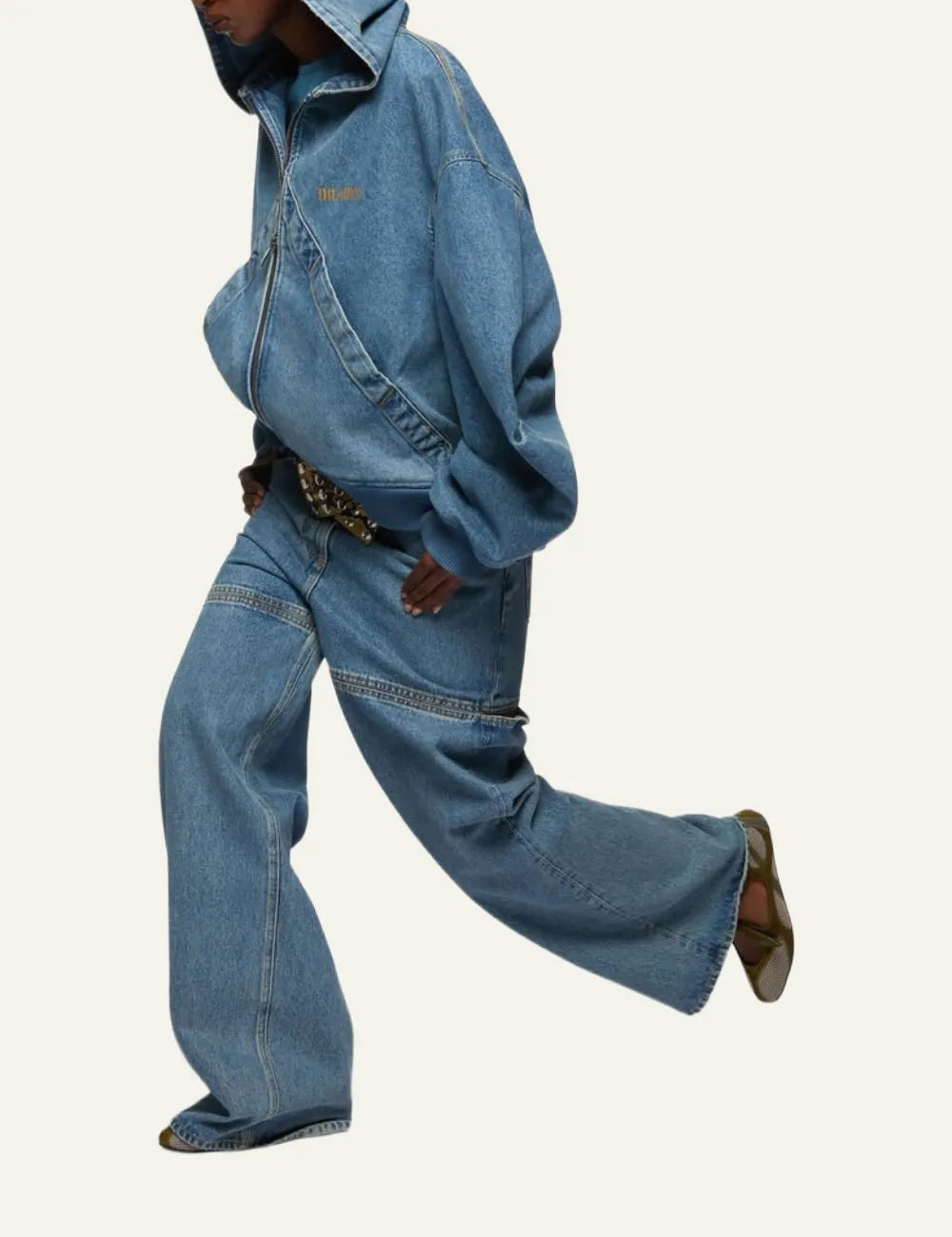 THE ATTICO DENIM SKY BLUE BOMBER