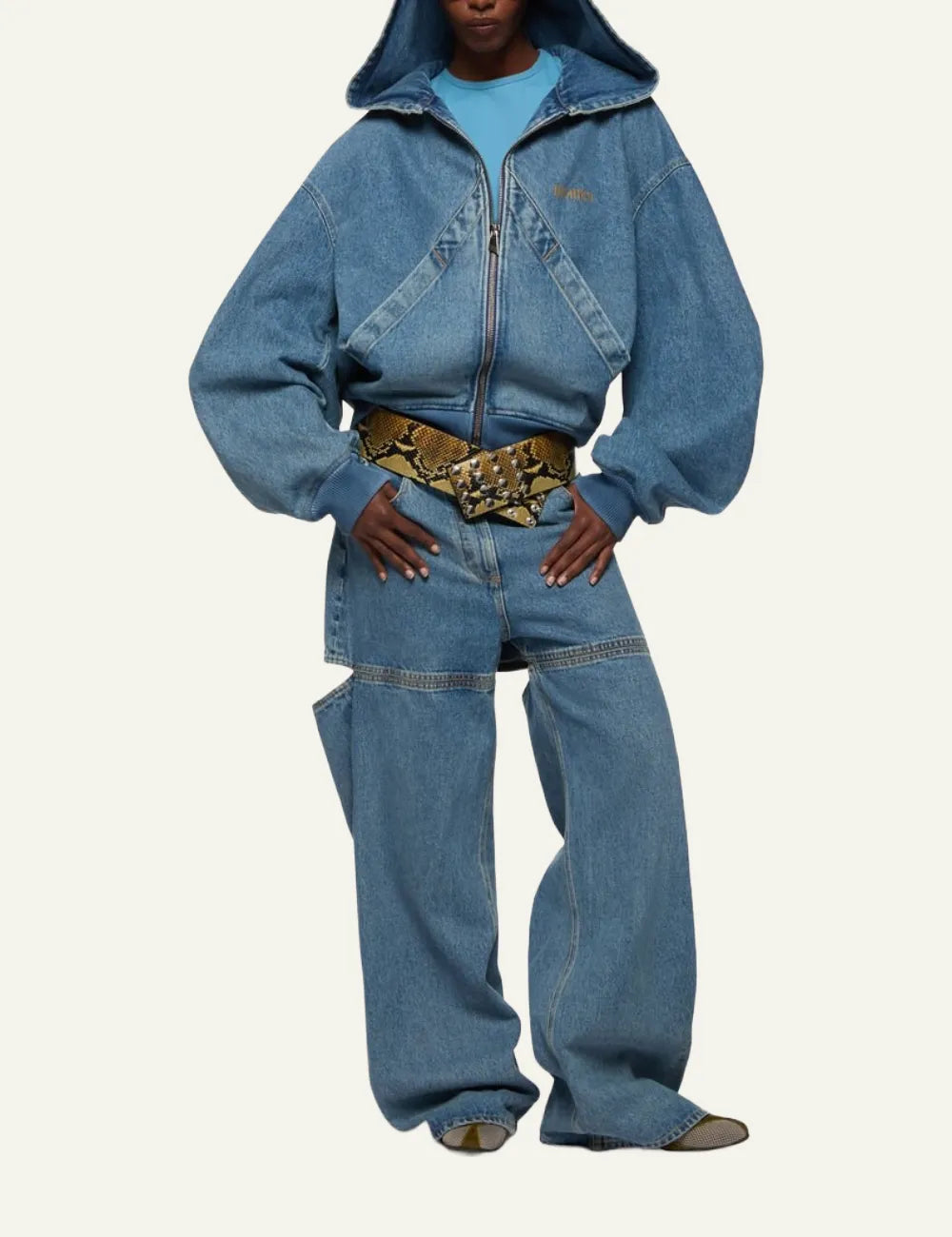 THE ATTICO DENIM SKY BLUE BOMBER