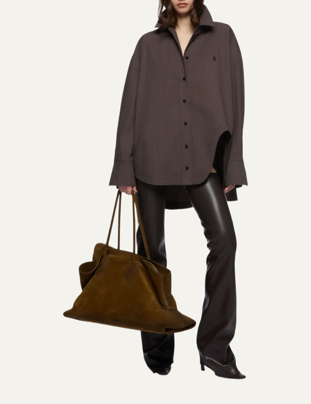 THE ATTICO SHIRT DARK BROWN