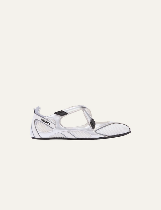 THE ATTICO 'NOMAD' BALLERINA SILVER