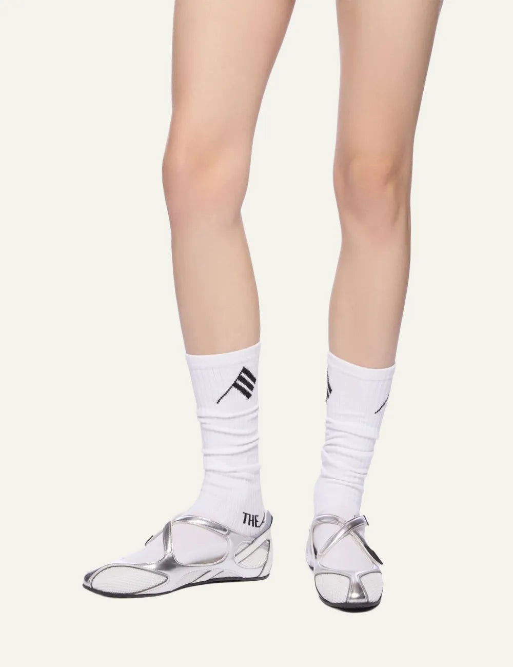 THE ATTICO 'NOMAD' BALLERINA SILVER