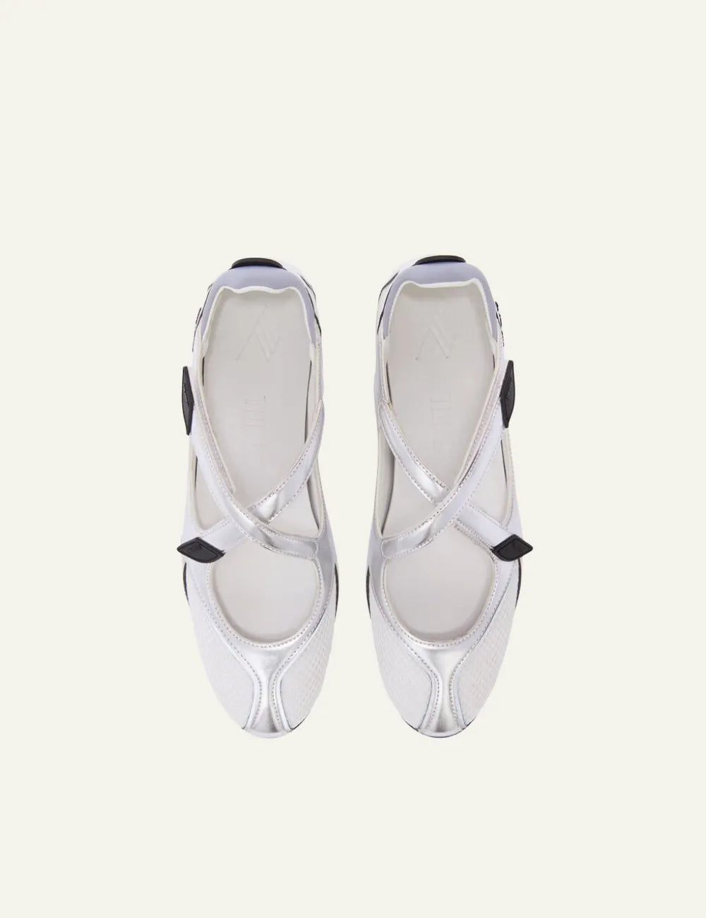 THE ATTICO 'NOMAD' BALLERINA SILVER