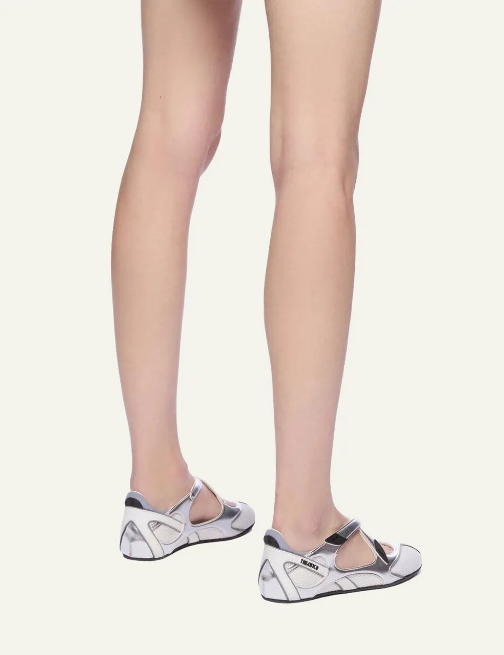 THE ATTICO 'NOMAD' BALLERINA SILVER