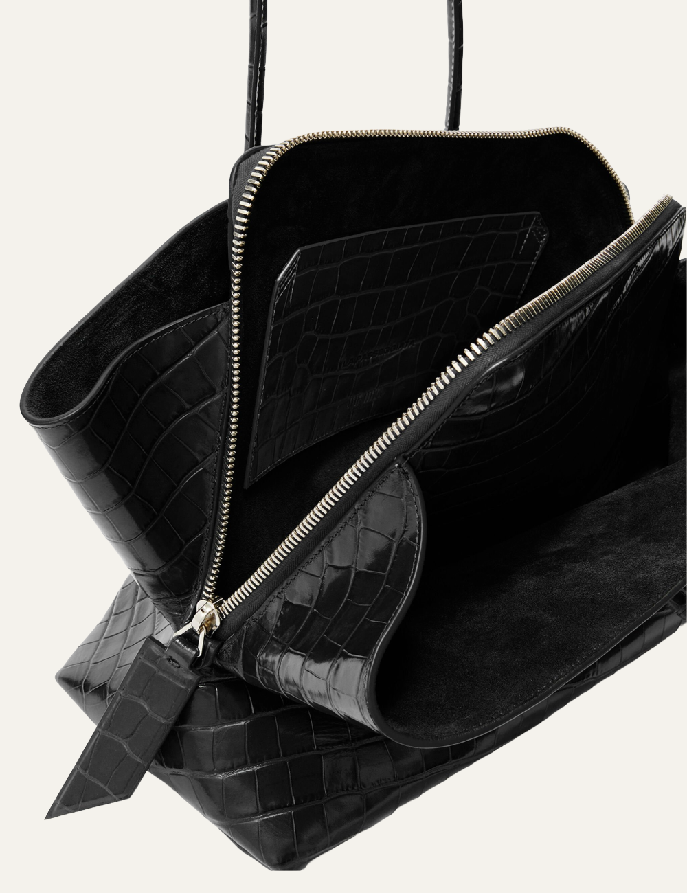 THE ATTICO 'LA PASSEGGIATA MEDIUM' BLACK CROCO