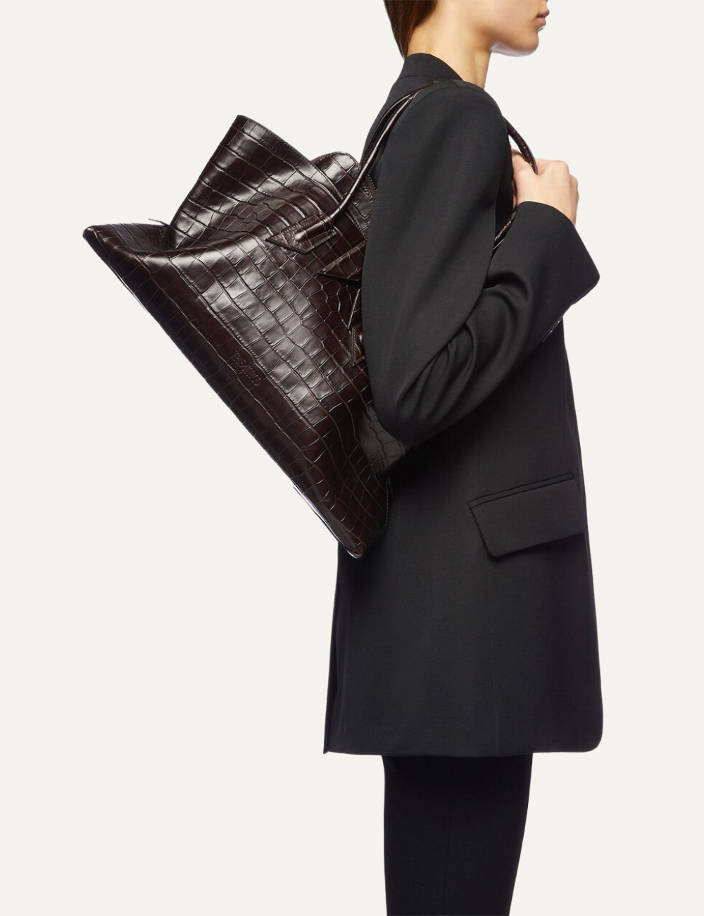 THE ATTICO 'LA PASSEGGIATA MEDIUM' COFFEE CROCO