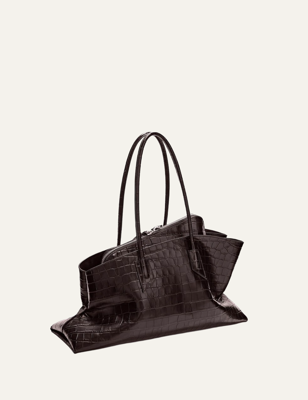 THE ATTICO 'LA PASSEGGIATA MEDIUM' COFFEE CROCO