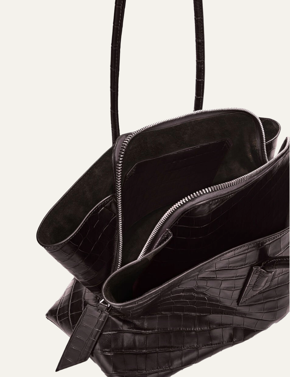 THE ATTICO 'LA PASSEGGIATA MEDIUM' COFFEE CROCO