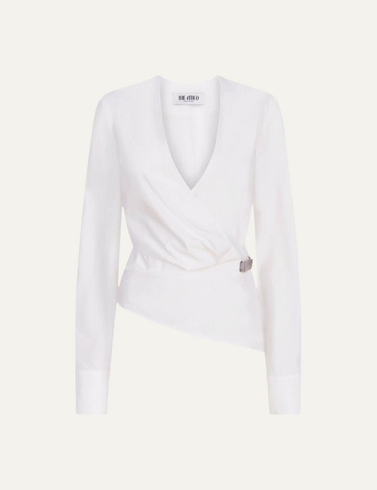 THE ATTICO WHITE BLOUSE