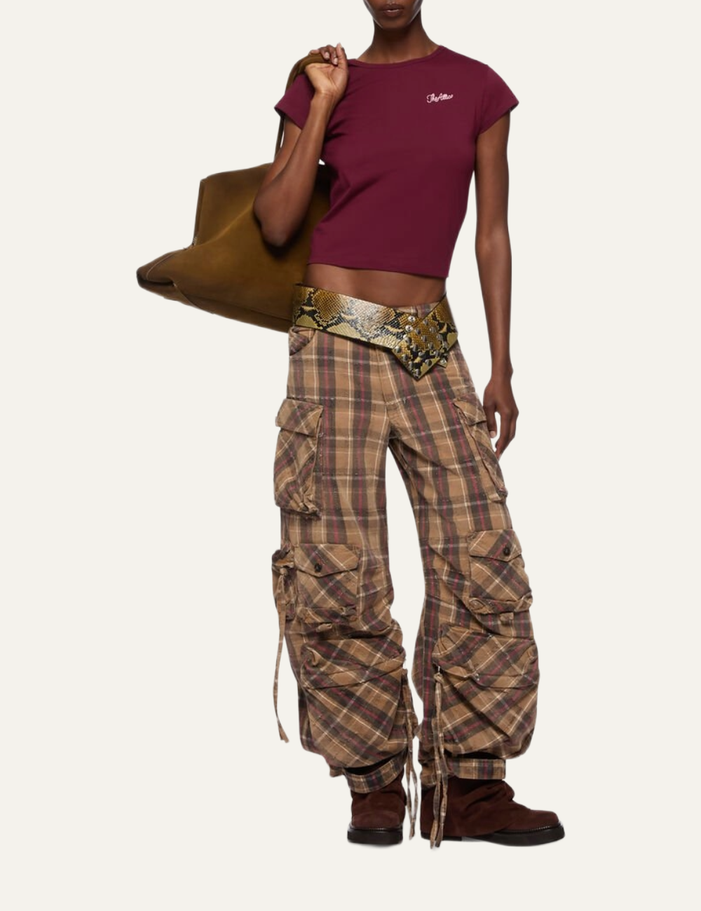 THE ATTICO BURGUNDY T-SHIRT