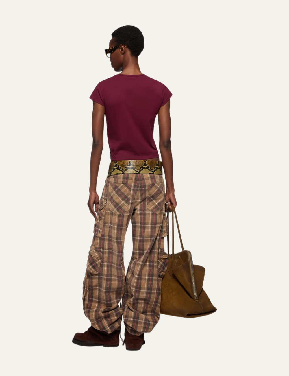 THE ATTICO BURGUNDY T-SHIRT