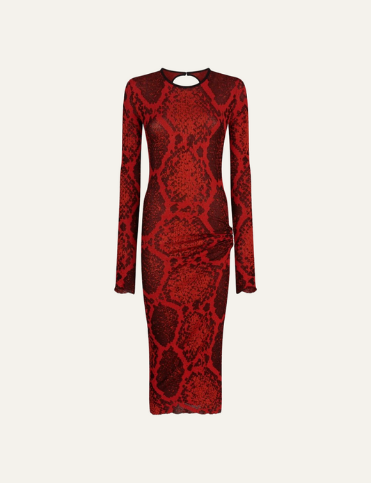 THE ATTICO RED MIDI DRESS
