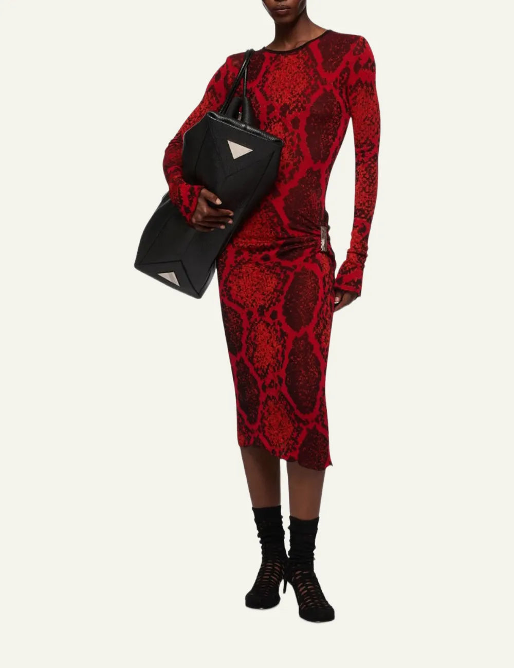 THE ATTICO RED MIDI DRESS