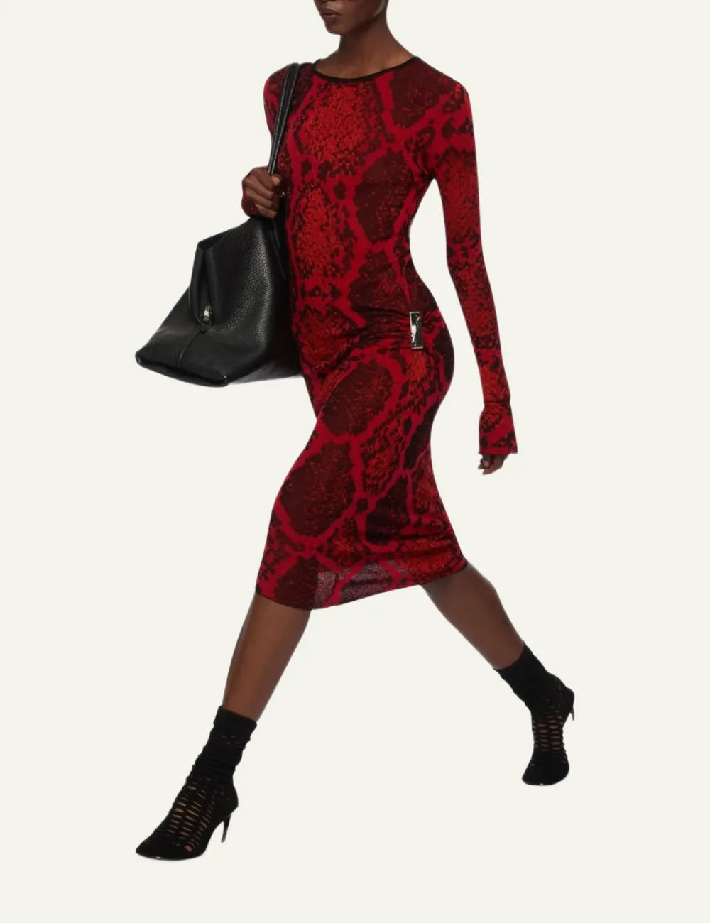 THE ATTICO RED MIDI DRESS