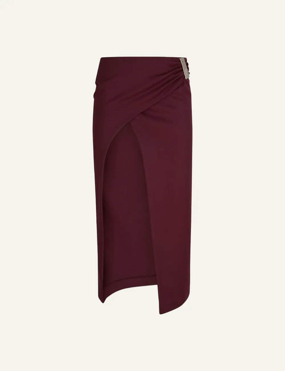 THE ATTICO MIDI BURGUNDY SKIRT