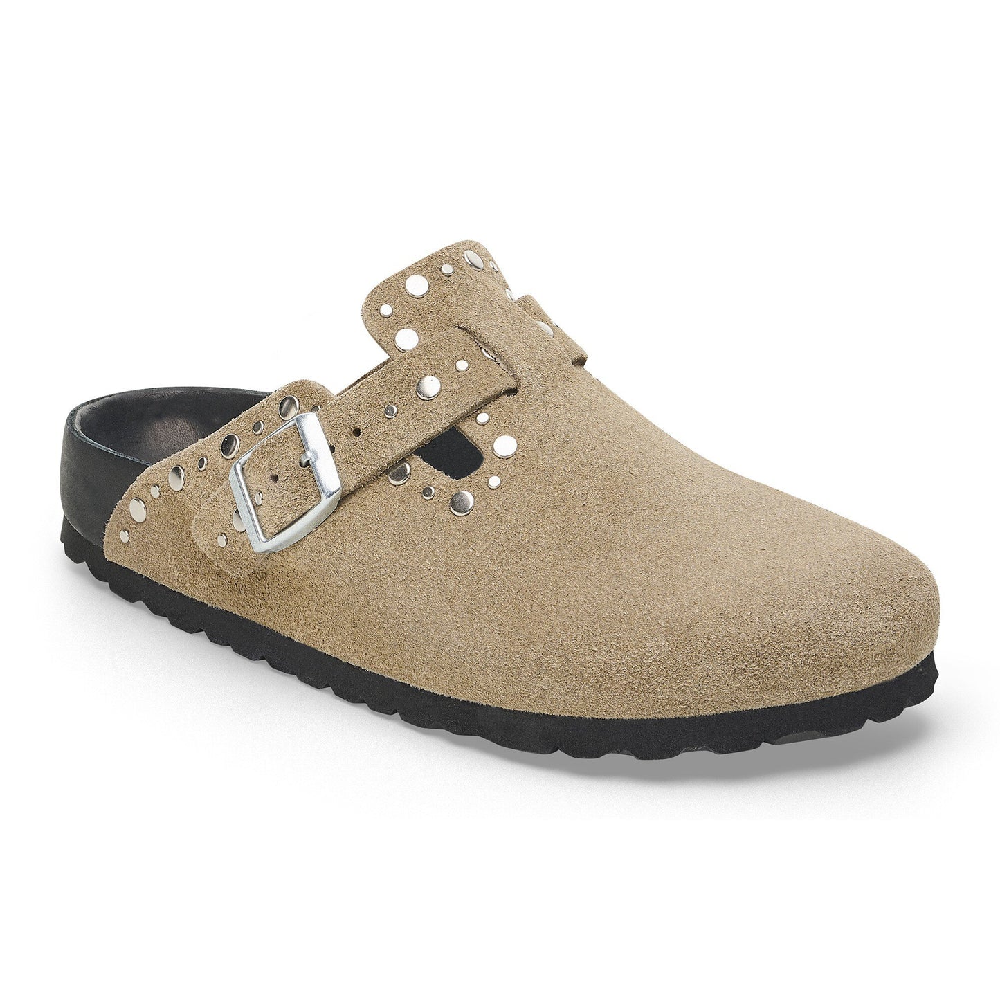 BIRKENSTOCK LEATHER BOSTON RIVET LEVE TAUPE
