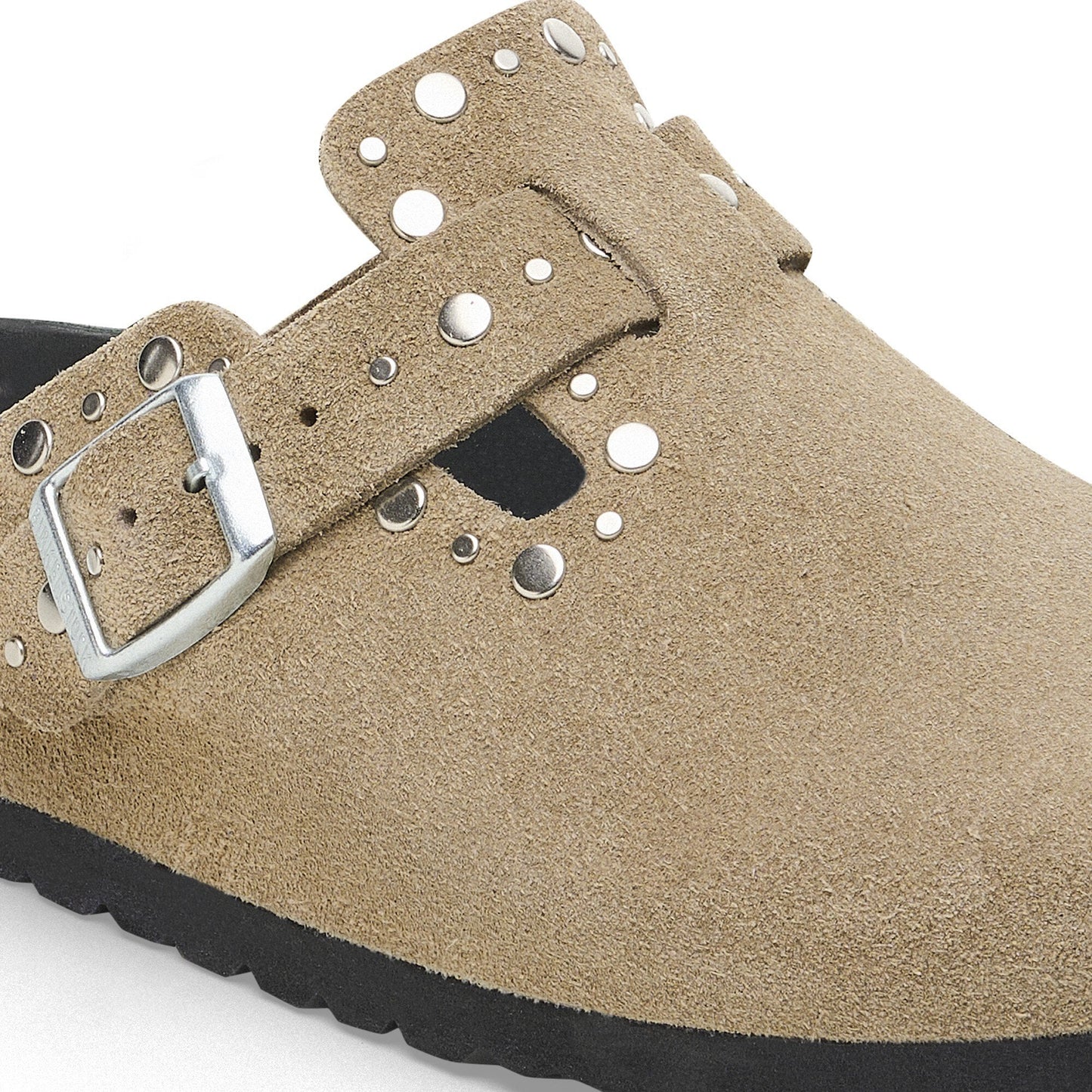 BIRKENSTOCK LEATHER BOSTON RIVET LEVE TAUPE