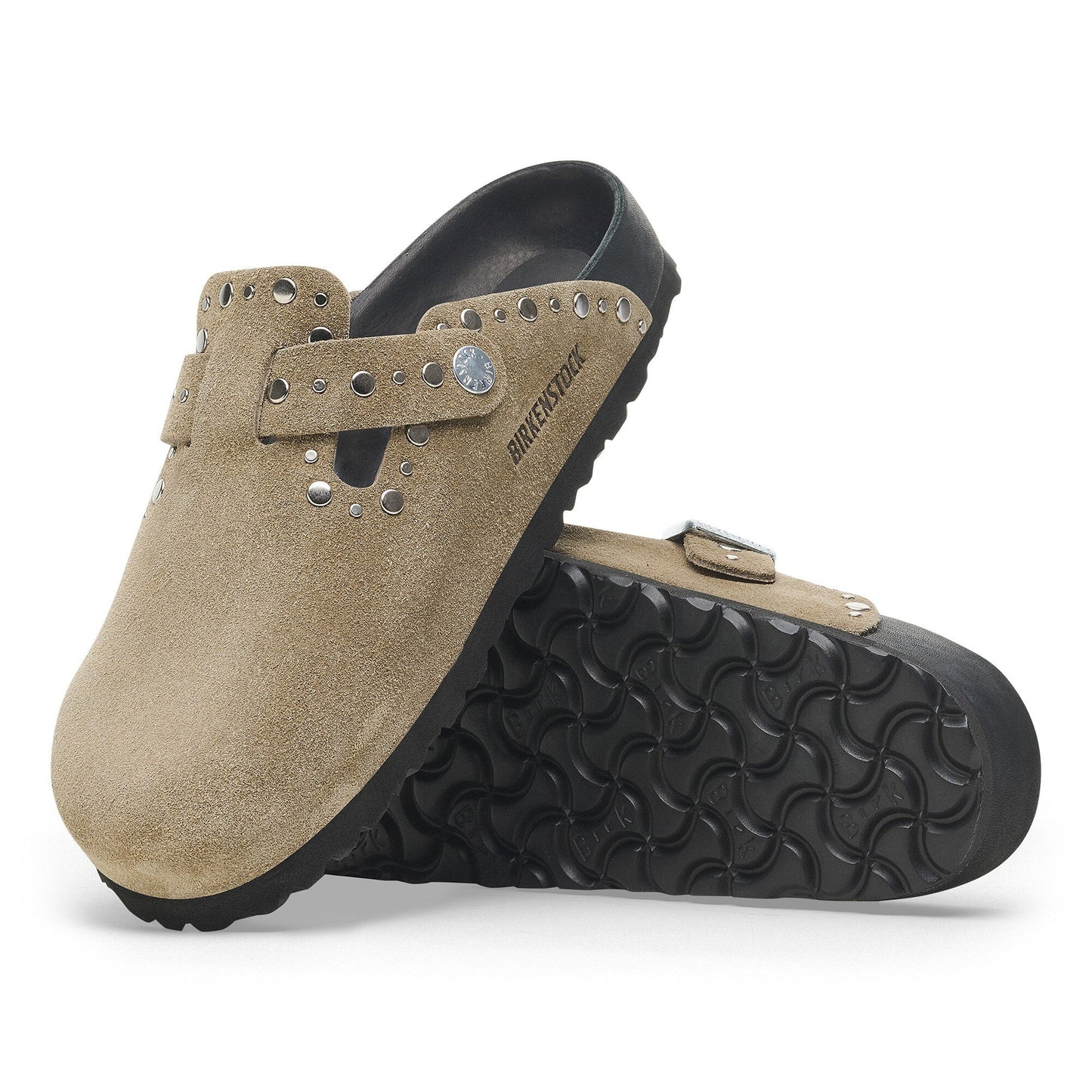 BIRKENSTOCK LEATHER BOSTON RIVET LEVE TAUPE