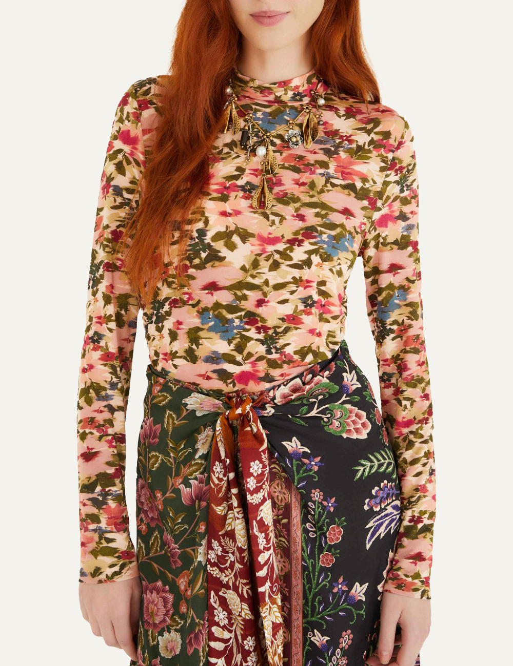 FARM RIO IKAT TINY FLOWERS PINK