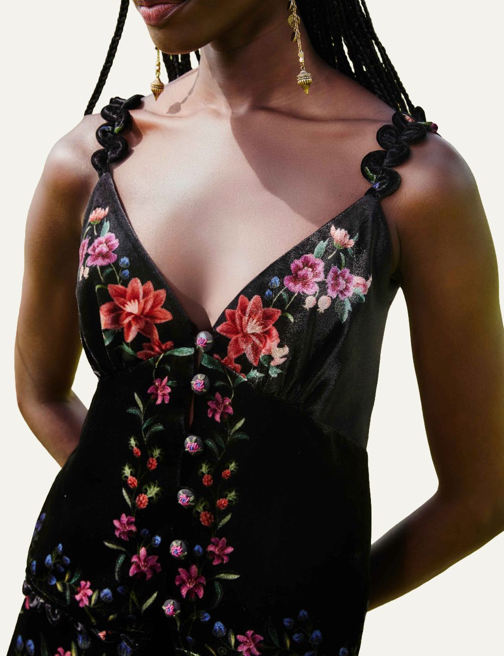 FARM RIO BELLE GARDEN BLACK SCALLOPS