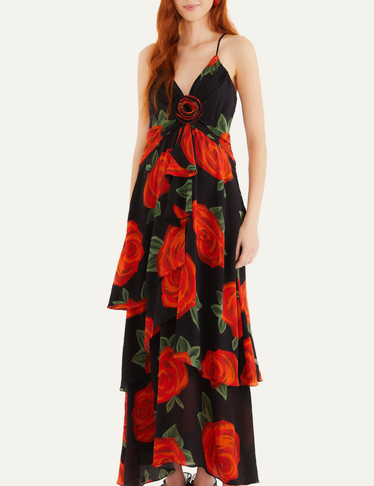 FARM RIO LATIN ROSES BLACK FLOWER