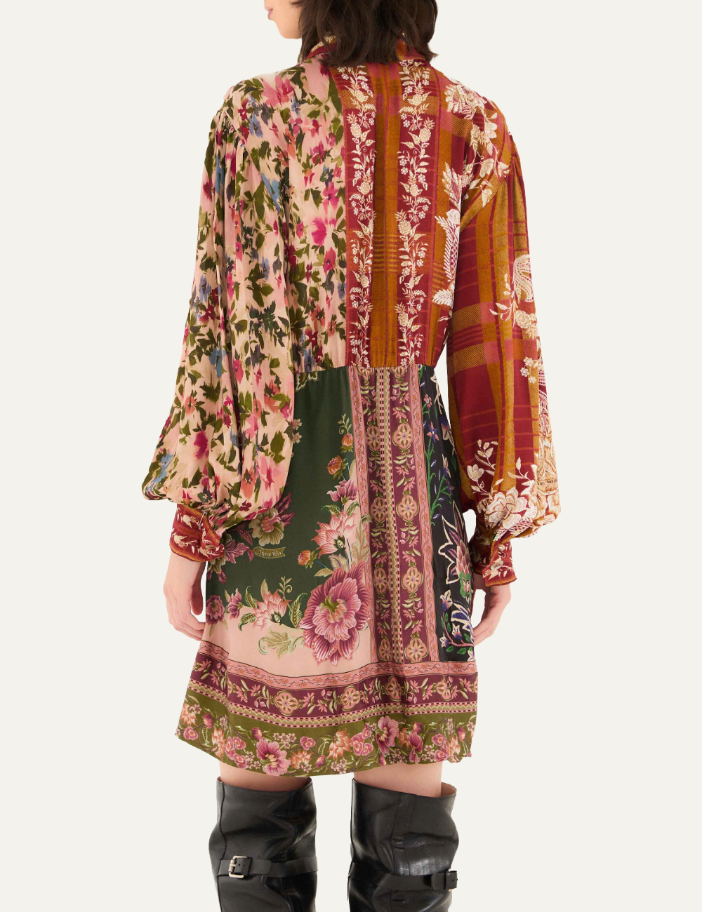 FARM RIO WINTER GARDEN MIX MINI DRESS