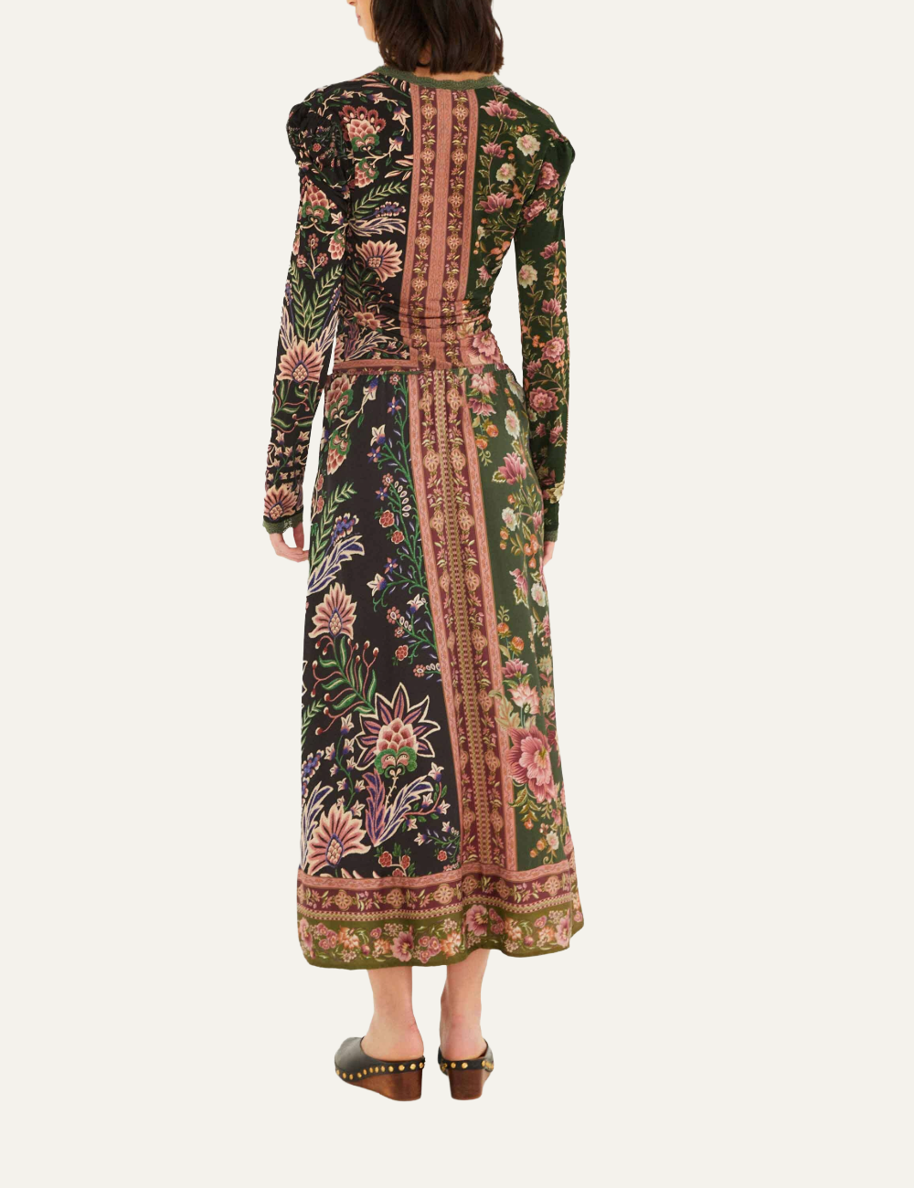 FARM RIO WINTER GARDEN MIX MIDI SKIRT