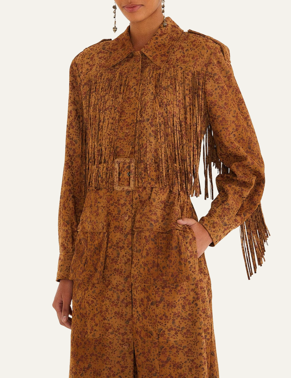 FARM RIO LIBERTY LEATHER TRENCH COAT