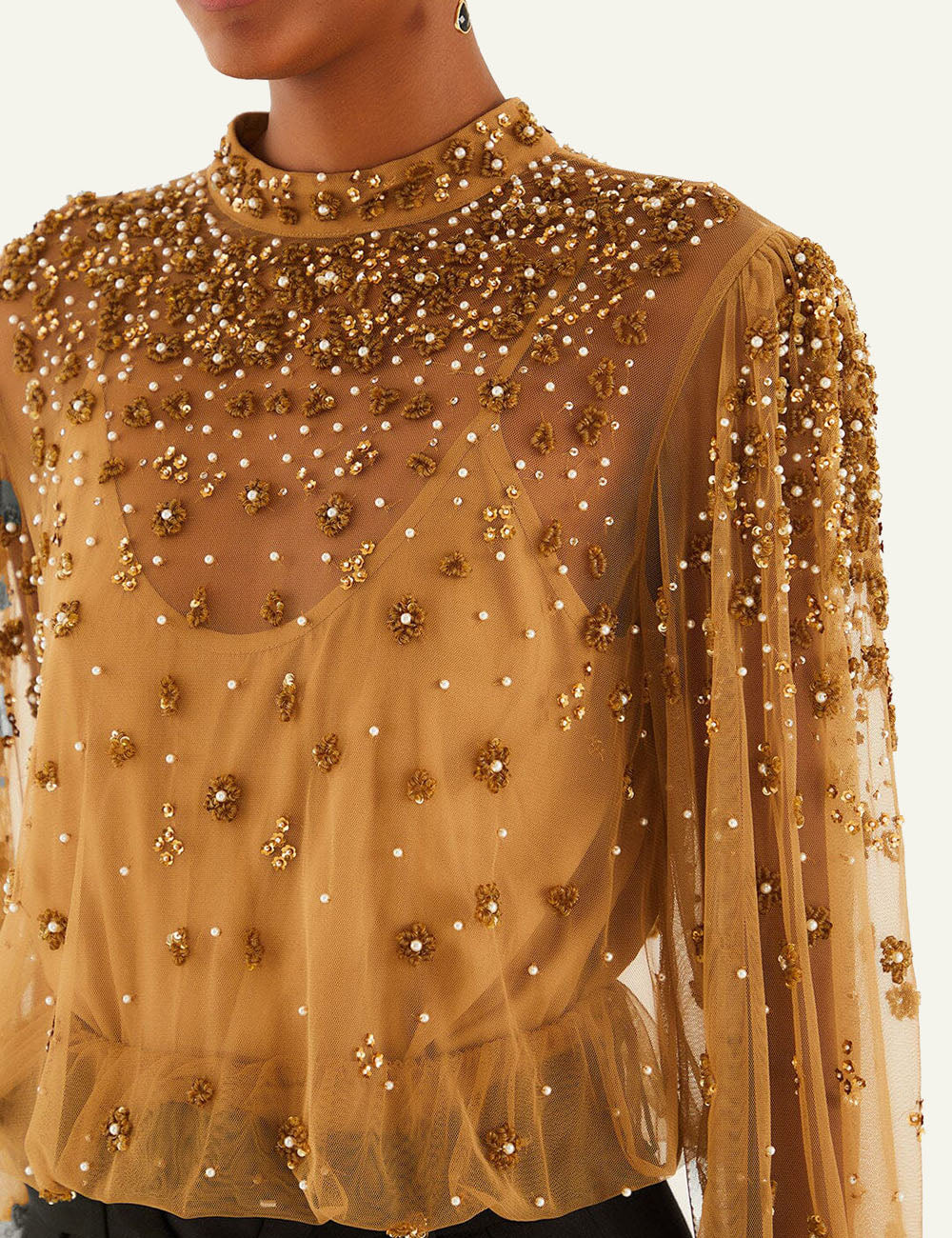 FARM RIO EMBROIDERED TULLE BUBBLE