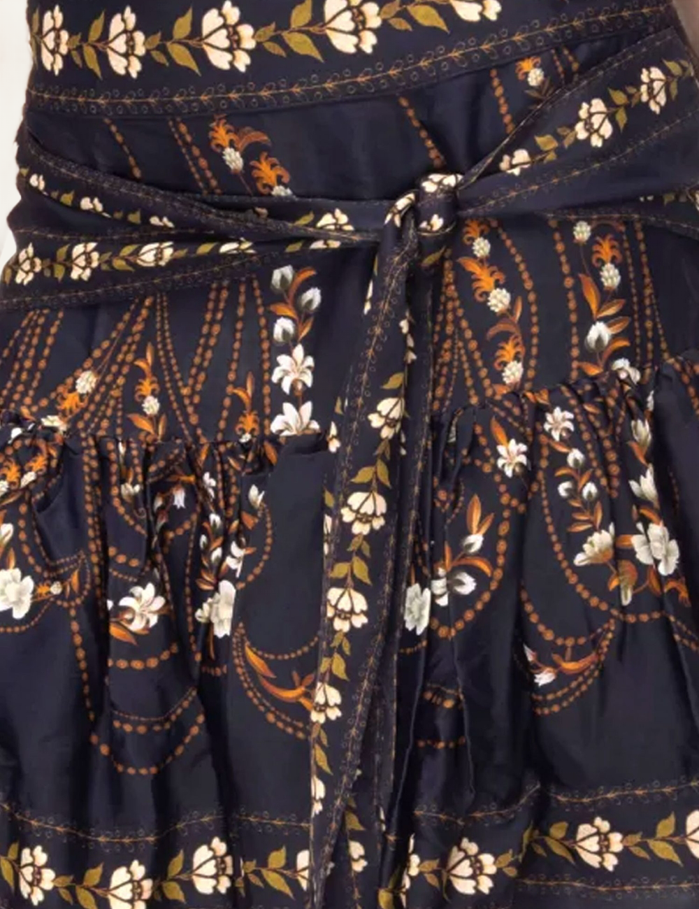 FARM RIO GARDEN SILHOUETTE BLACK MINI SKIRT