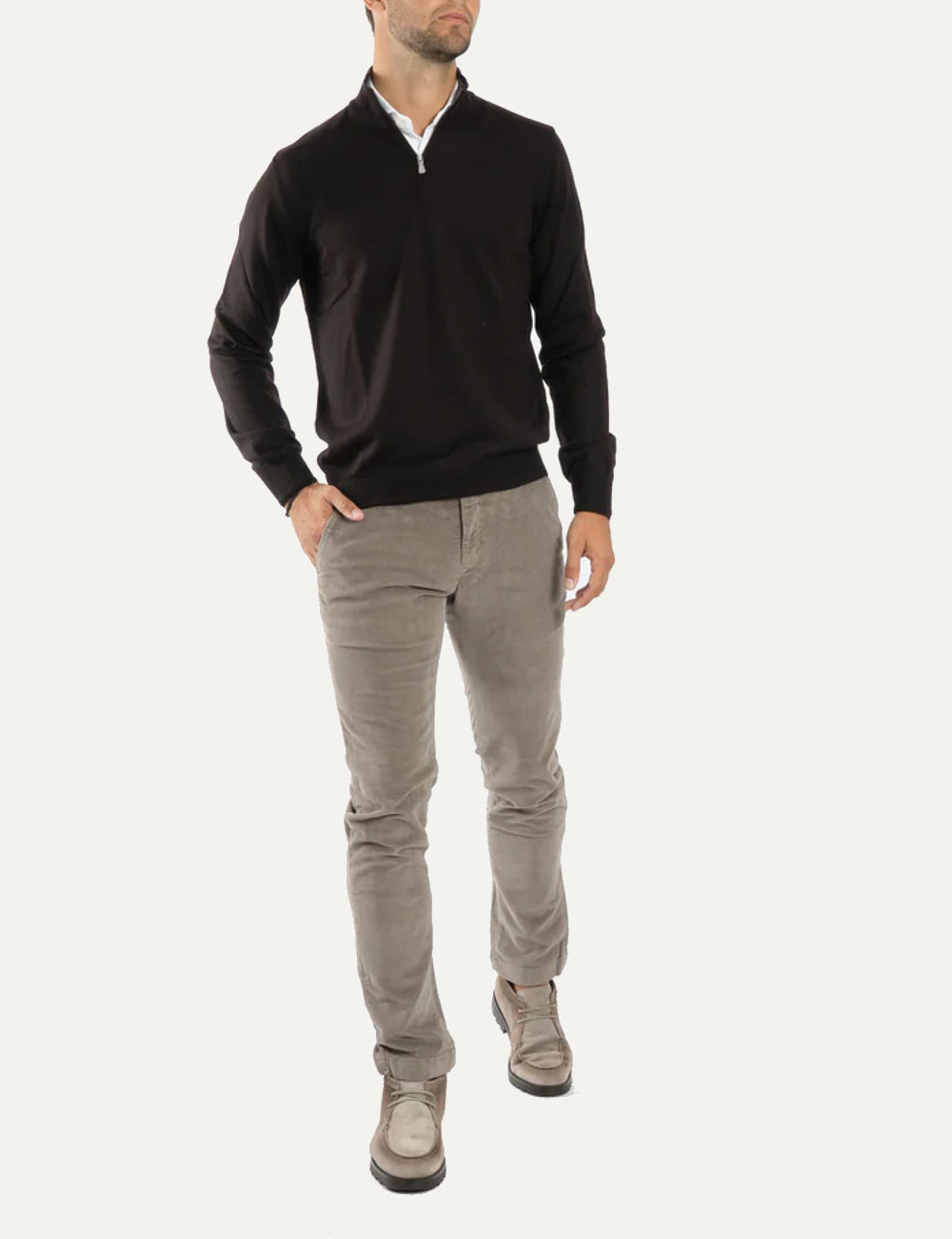 GRAN SASSO MOCK ZIP BROWN