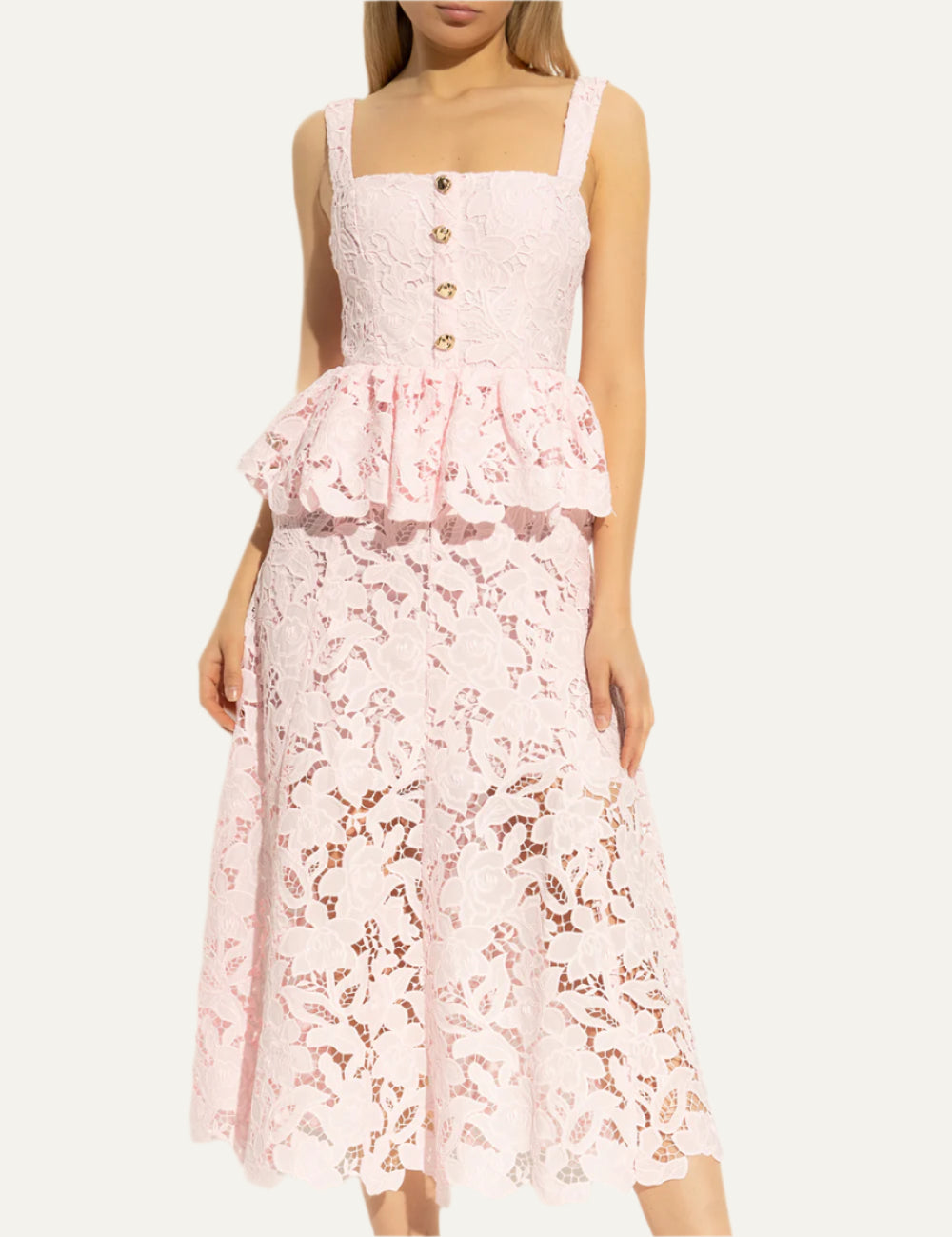 SELF-PORTRAIT PEPLUM MIDI DRESS