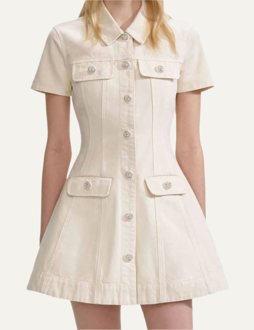 SELF-PORTRAIT DENIM MINI DRESS