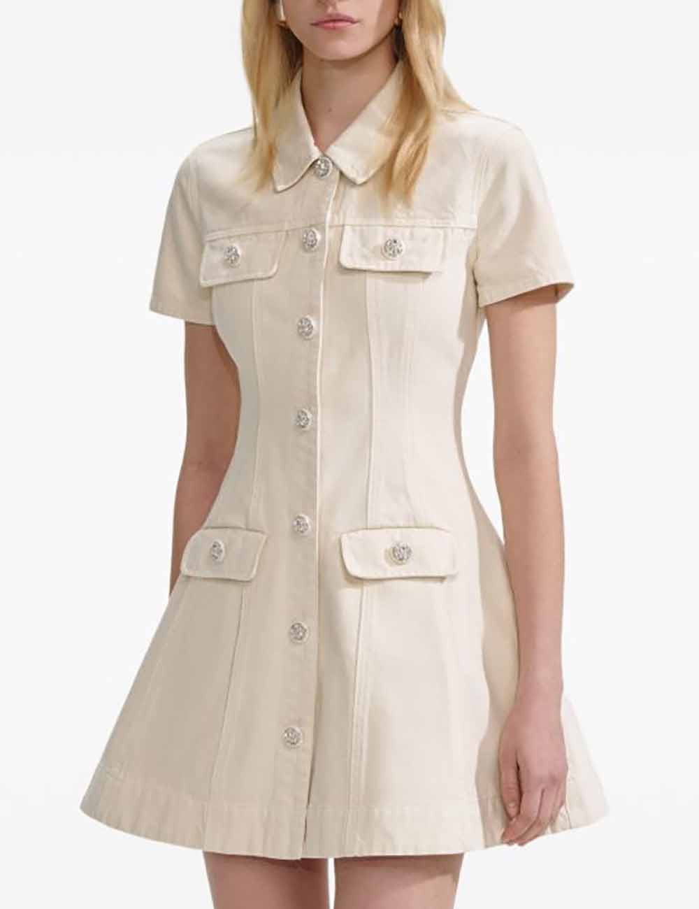 SELF-PORTRAIT DENIM MINI DRESS