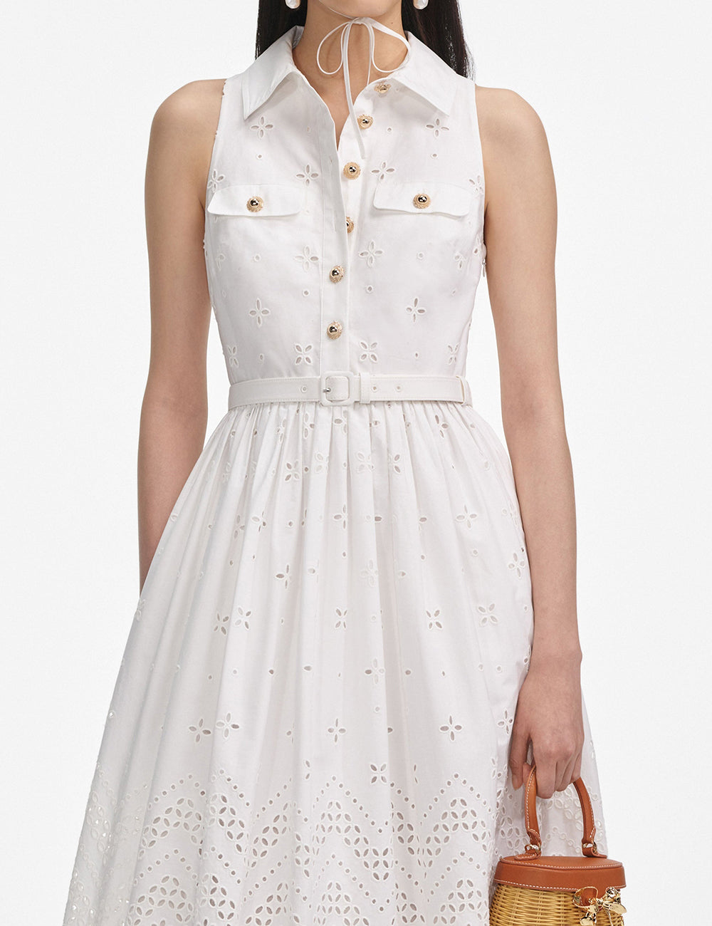SELF-PORTRAIT BRODERIE MINI DRESS