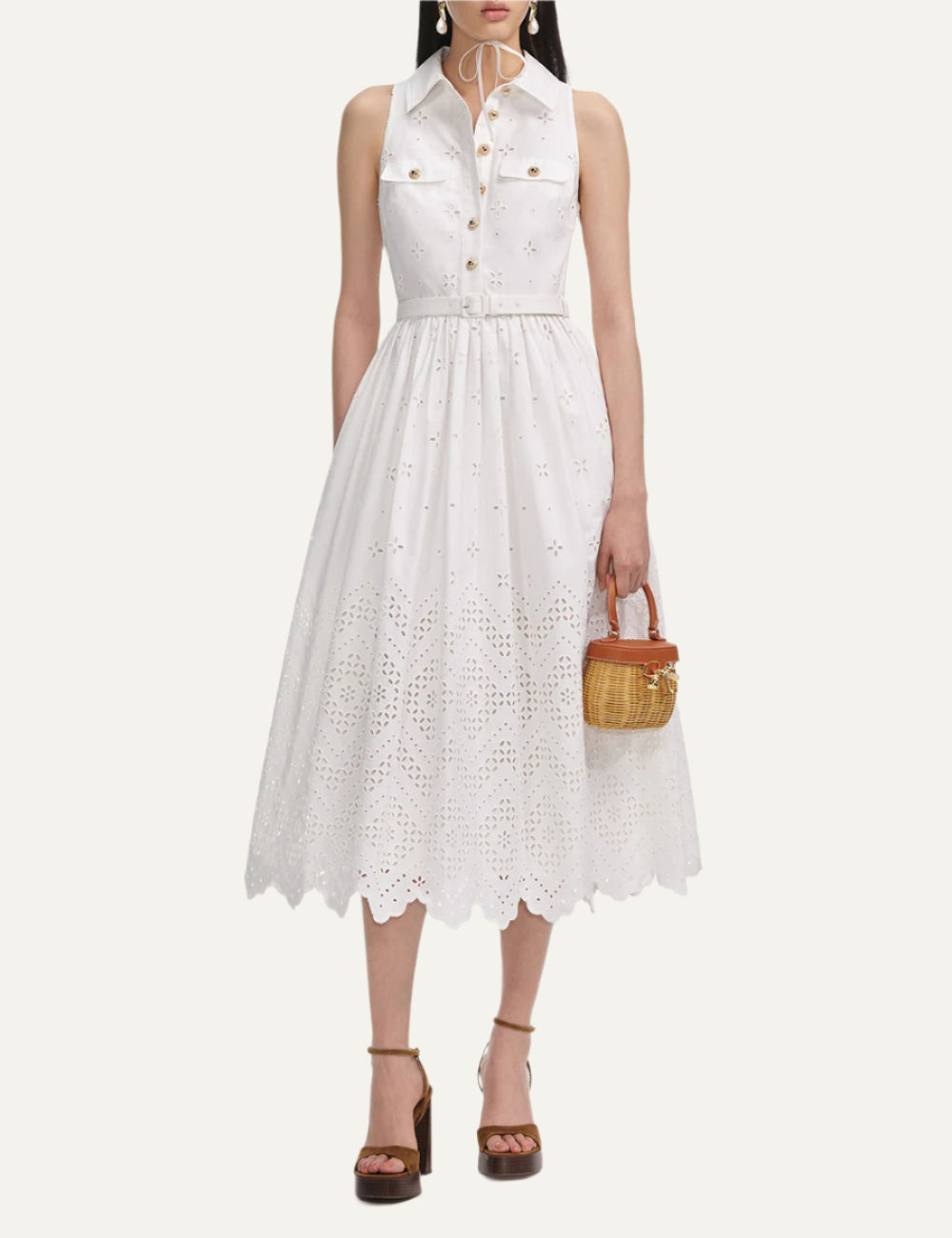 SELF-PORTRAIT BRODERIE MINI DRESS