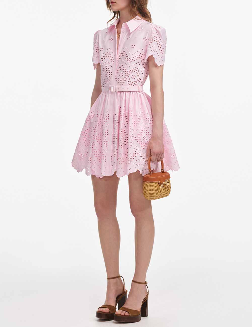 SELF-PORTRAIT BRODERIE MINI DRESS
