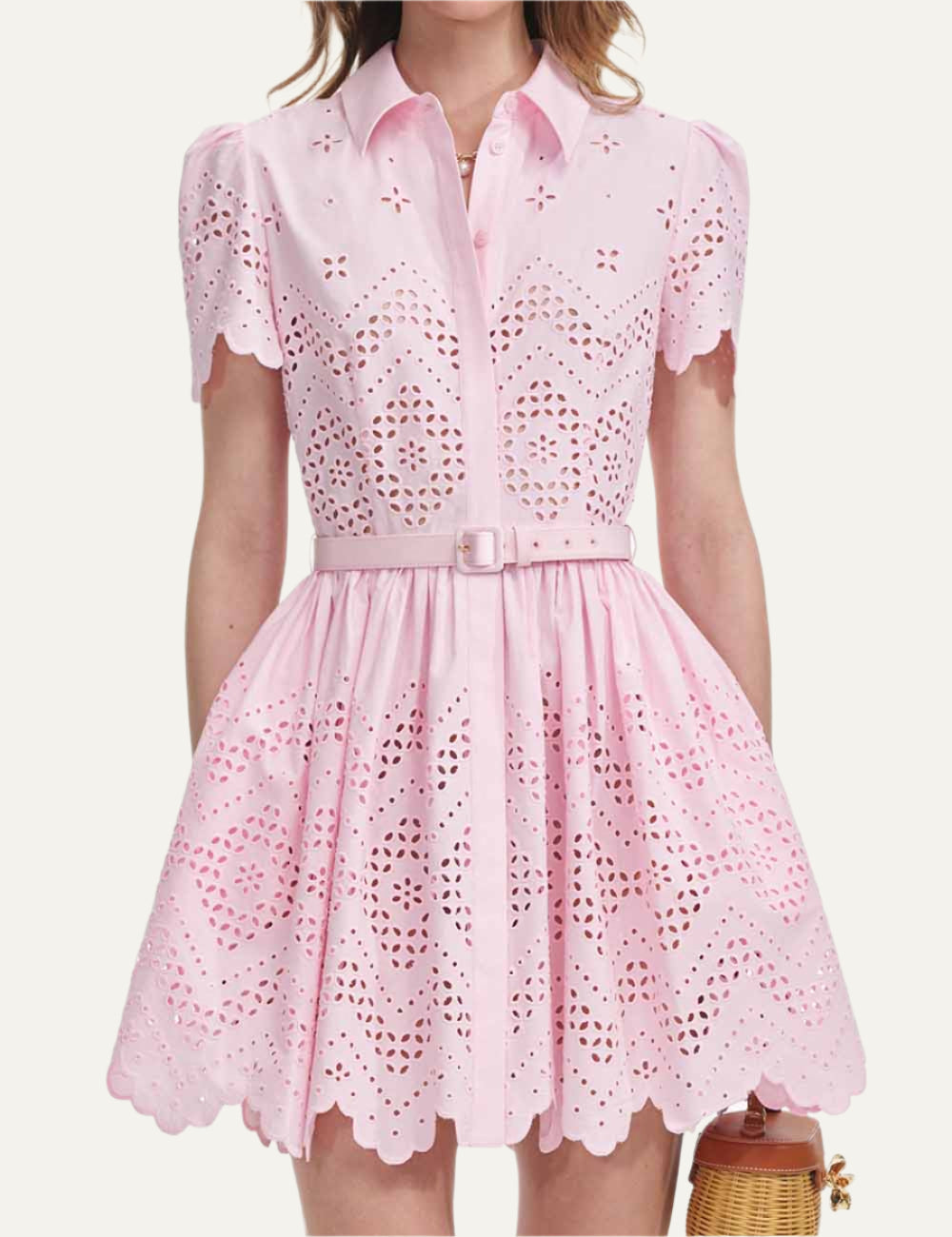 SELF-PORTRAIT BRODERIE MINI DRESS