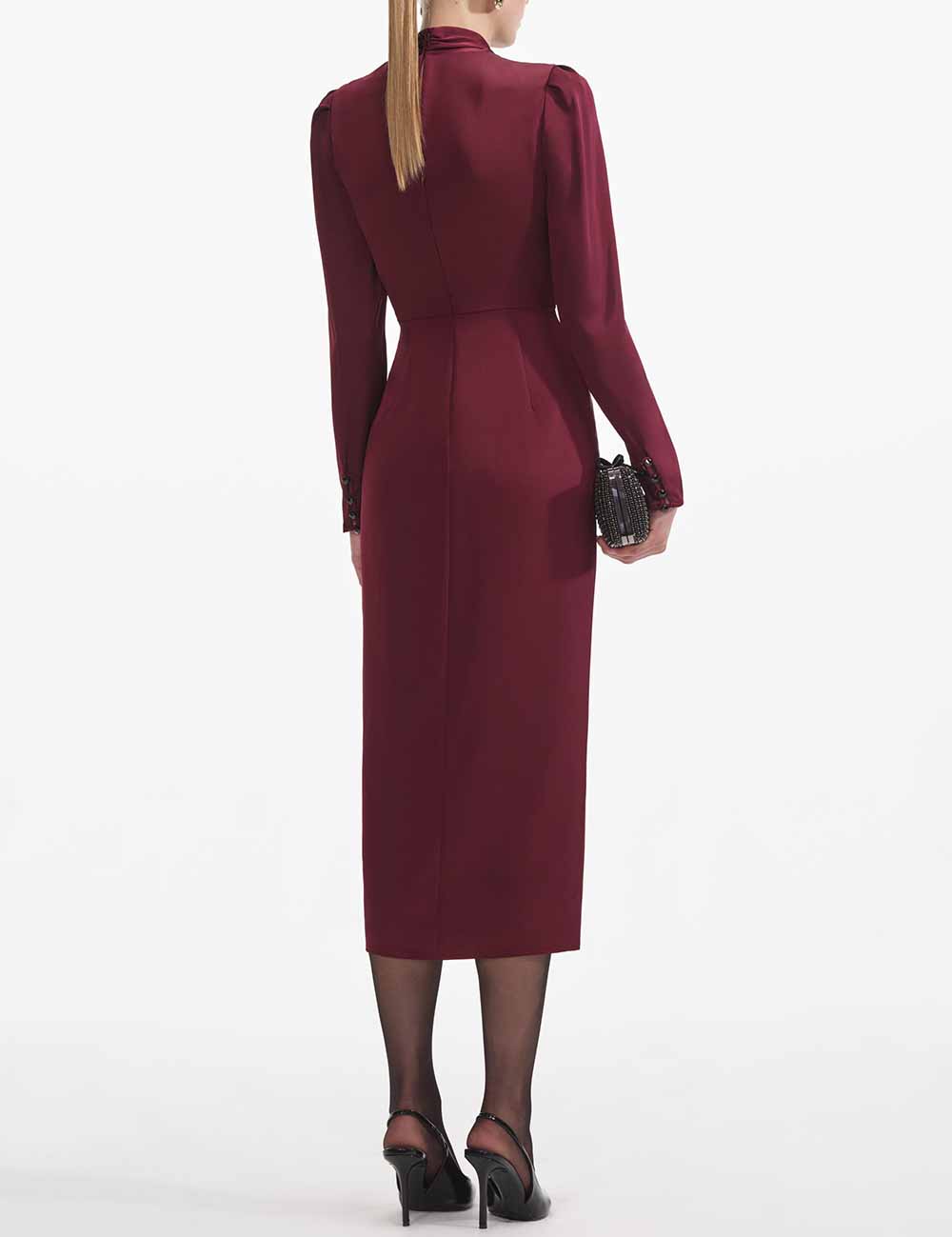 SELF-PORTRAIT SATIN MIDI DRESS