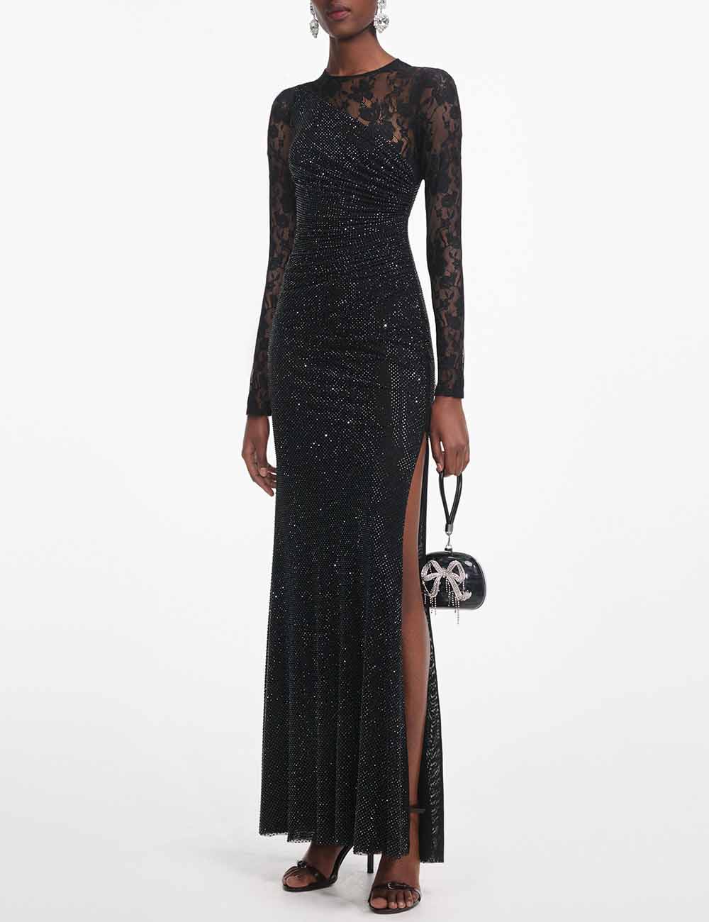 SELF-PORTRAIT LACE SLV MAXI DRESS