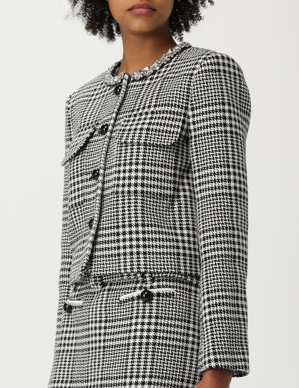 SELF-PORTRAIT CRYSTAL TRIM JACKET
