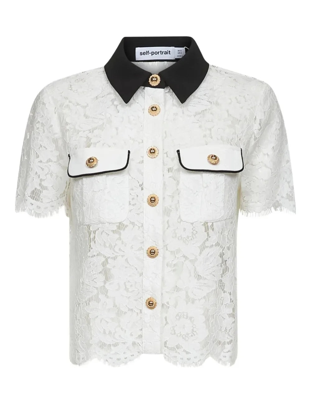 SELF-PORTRAIT CONTRAST COLLAR TOP