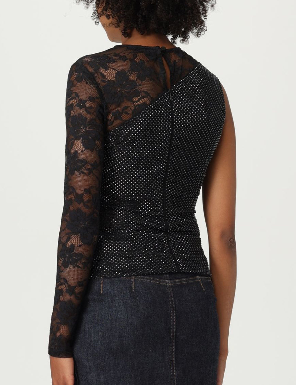 SELF-PORTRAIT LACE SLEEVE TOP